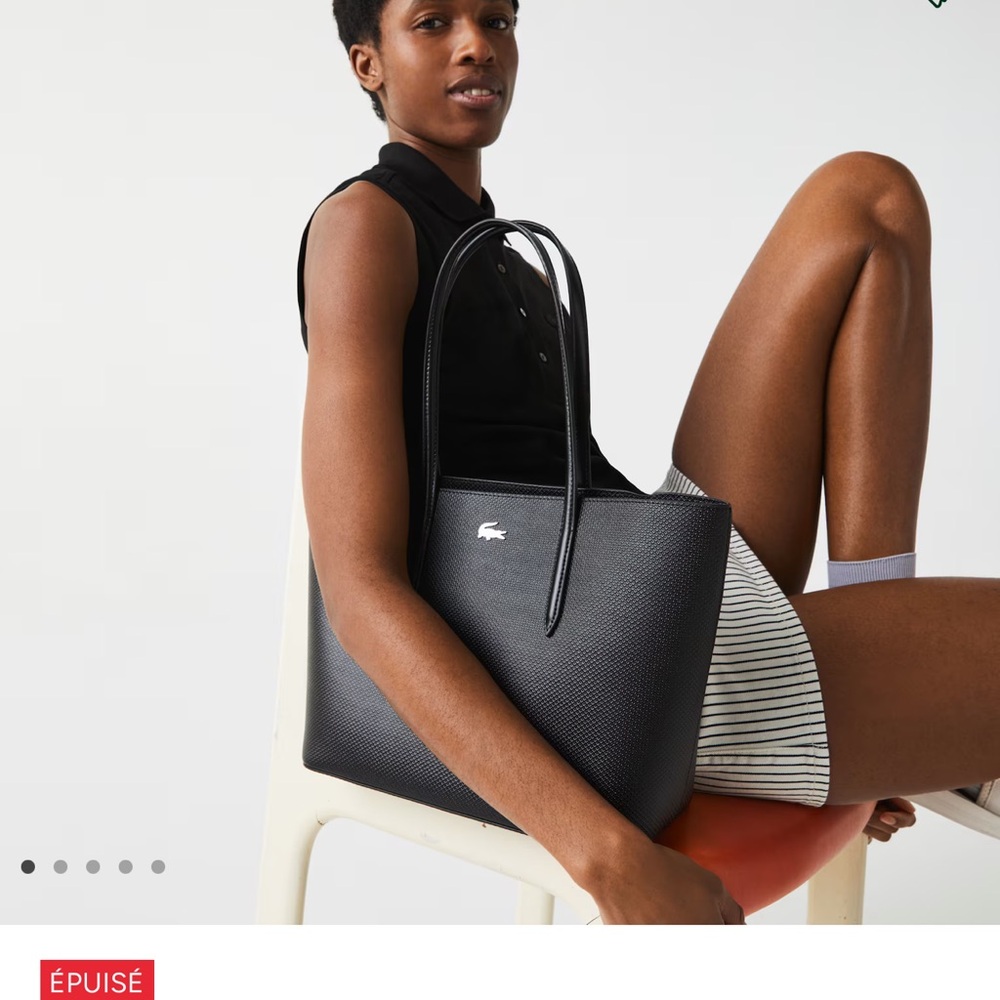 LACOSTE SAC CABAS CHANTACO EN CUIR PIQUÉ + PORTEFEUILLE - Picture 12 of 12